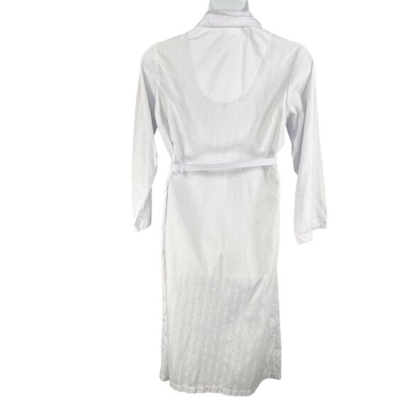 Miss Elaine Womens L Lavender Embroidered Floral Robe Pockets Feminine Timeless - Picture 8 of 14